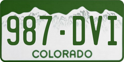 CO license plate 987DVI