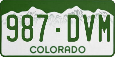 CO license plate 987DVM