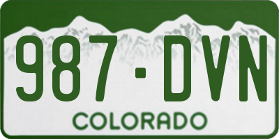 CO license plate 987DVN