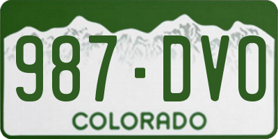 CO license plate 987DVO