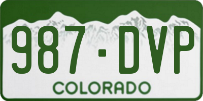 CO license plate 987DVP