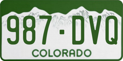 CO license plate 987DVQ