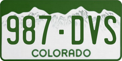 CO license plate 987DVS