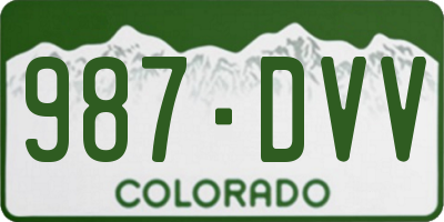 CO license plate 987DVV