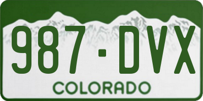 CO license plate 987DVX
