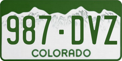 CO license plate 987DVZ