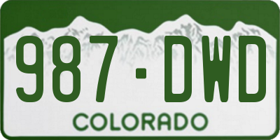 CO license plate 987DWD