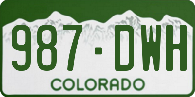 CO license plate 987DWH