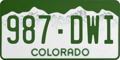 CO license plate 987DWI