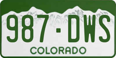 CO license plate 987DWS