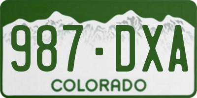 CO license plate 987DXA