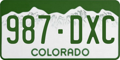 CO license plate 987DXC