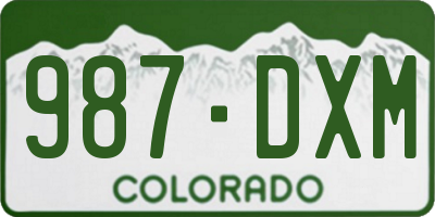 CO license plate 987DXM