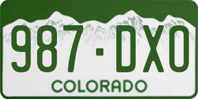 CO license plate 987DXO