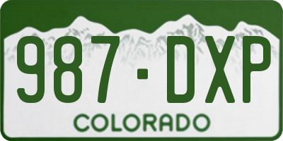 CO license plate 987DXP