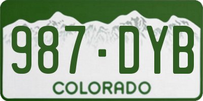 CO license plate 987DYB