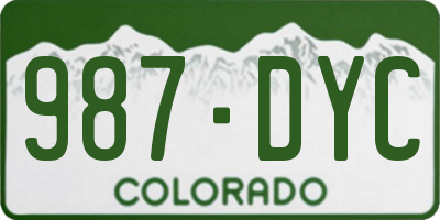 CO license plate 987DYC