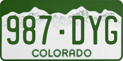 CO license plate 987DYG