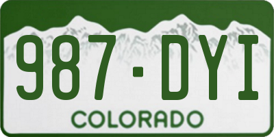 CO license plate 987DYI