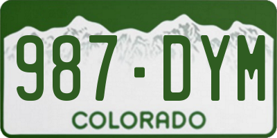 CO license plate 987DYM