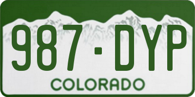 CO license plate 987DYP