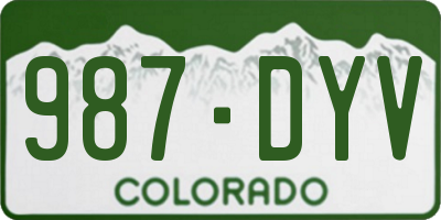 CO license plate 987DYV