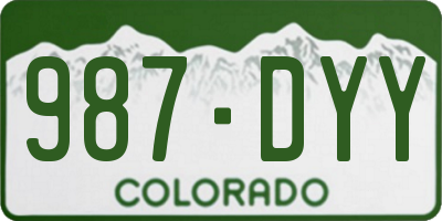 CO license plate 987DYY