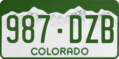 CO license plate 987DZB