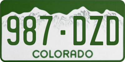 CO license plate 987DZD