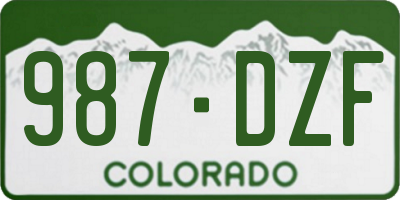 CO license plate 987DZF