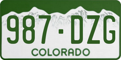 CO license plate 987DZG
