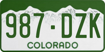 CO license plate 987DZK