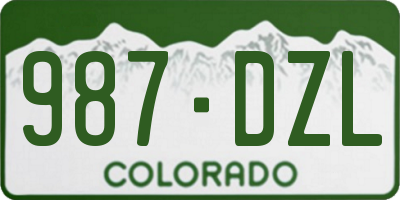 CO license plate 987DZL