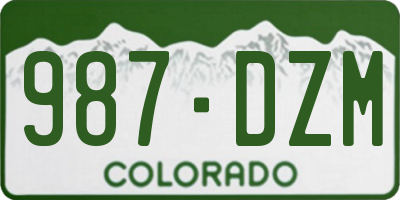 CO license plate 987DZM