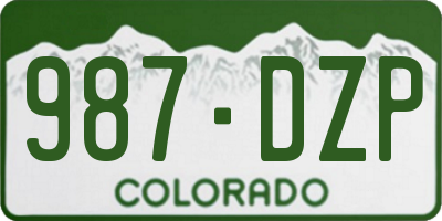 CO license plate 987DZP
