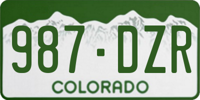 CO license plate 987DZR