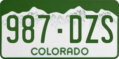 CO license plate 987DZS