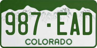 CO license plate 987EAD