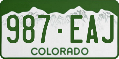 CO license plate 987EAJ