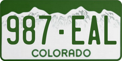 CO license plate 987EAL