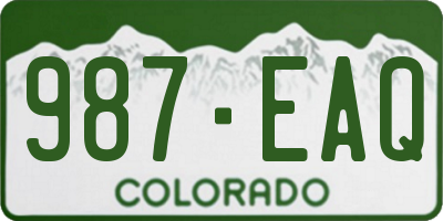 CO license plate 987EAQ