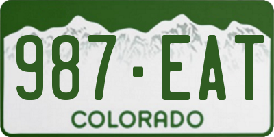 CO license plate 987EAT