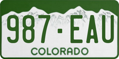 CO license plate 987EAU