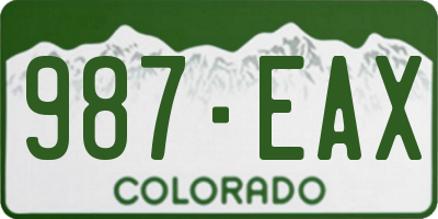 CO license plate 987EAX
