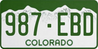 CO license plate 987EBD
