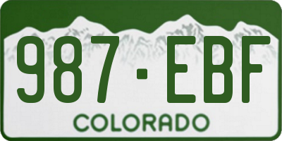 CO license plate 987EBF