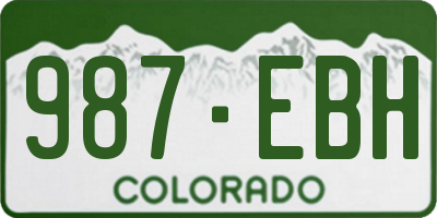 CO license plate 987EBH