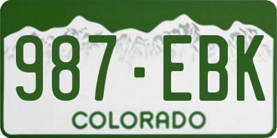 CO license plate 987EBK