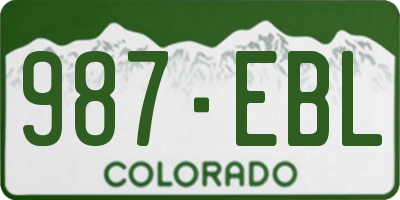 CO license plate 987EBL