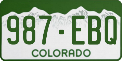 CO license plate 987EBQ